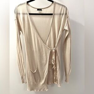 J Crew Relaxed Linen Cotton Blend Cardigan M Beige Tan Preppy Neutral Capsule